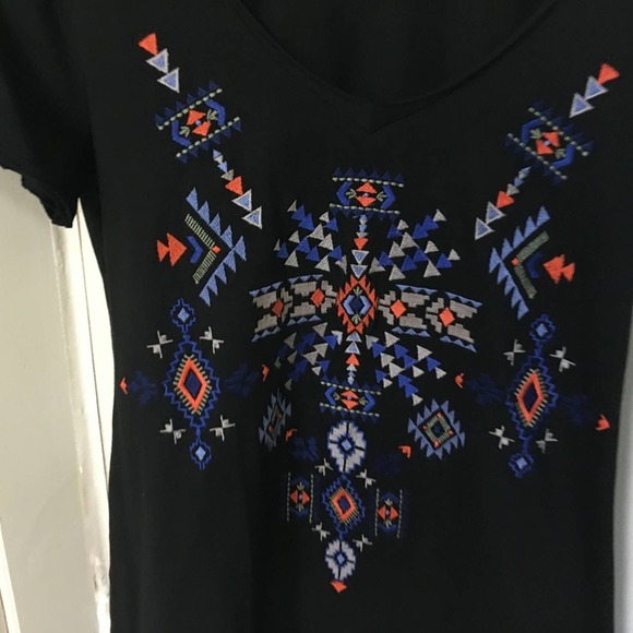 Miss Me Black Tribal Cotton Dress - Picture 3 of 10